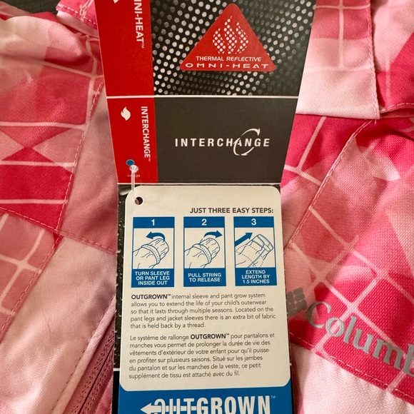 Columbia Pink Arctic Trip Interchangeable Outgrown Hooded Winter Girls Jacket - Picture 4 of 11